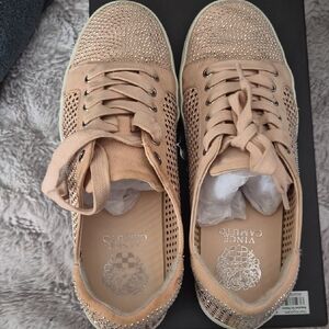 Vince Camuto Beige Studded Sneakers